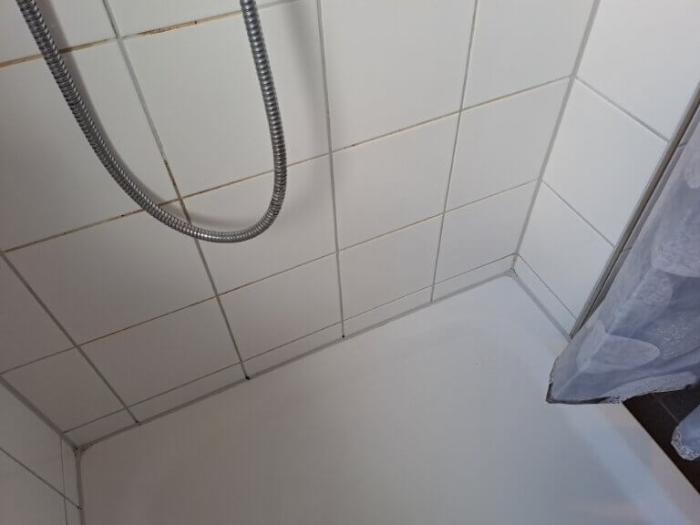 Duschwanne nach Schimmelbehandlung